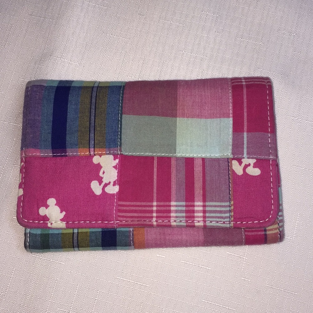 Disney parks madras plaid patch wallet